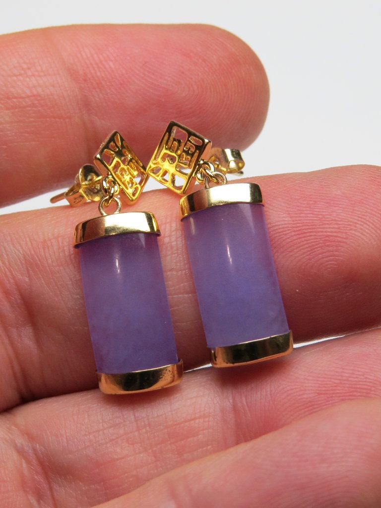 14k Purple Jade Earring 78$